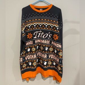 Gray and Orange Men's Tito’s Vodka Sweatshirt